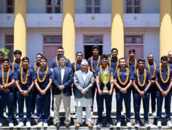 Nepal U-16 Cricket Team Honored by President After Winning ACC U-16 East Zone Cup