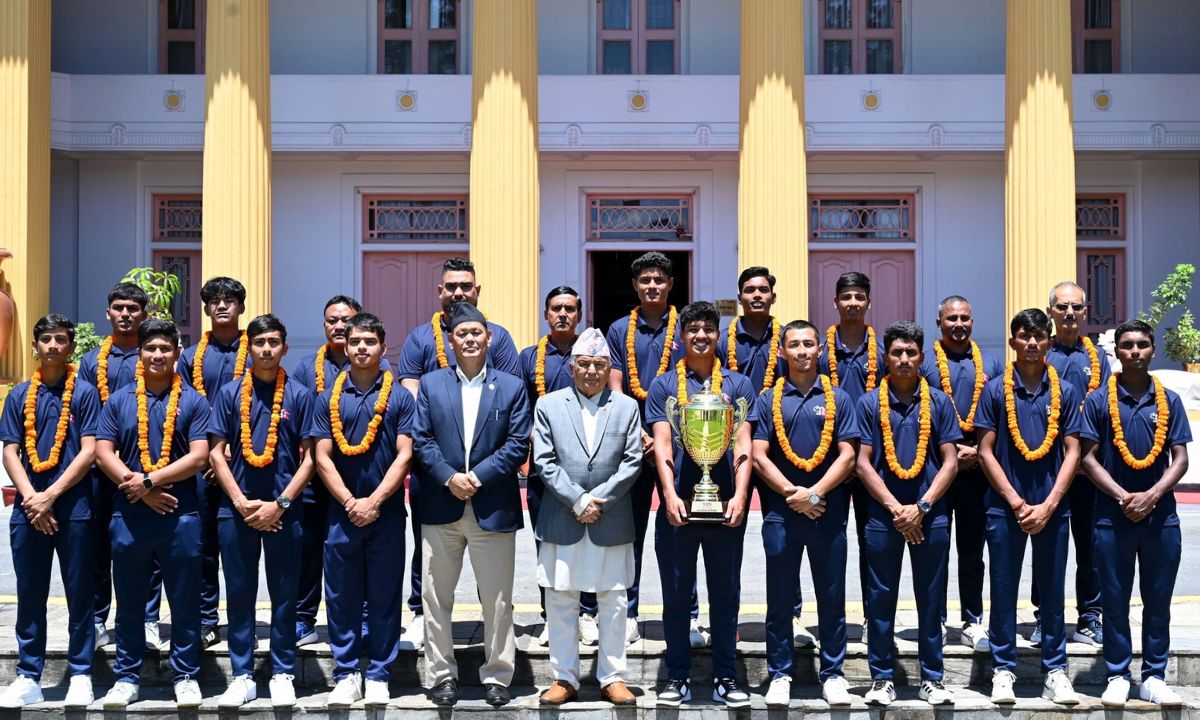 Nepal U-16 Cricket Team Honored by President After Winning ACC U-16 East Zone Cup