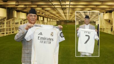 Prime Minister KP Sharma Oli Visits Real Madrid’s Santiago Bernabéu Stadium